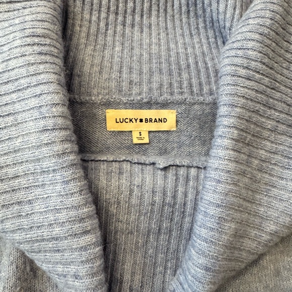 Lucky Brand Light Gray Off-Shoulder Sweater - Picture 2 of 2